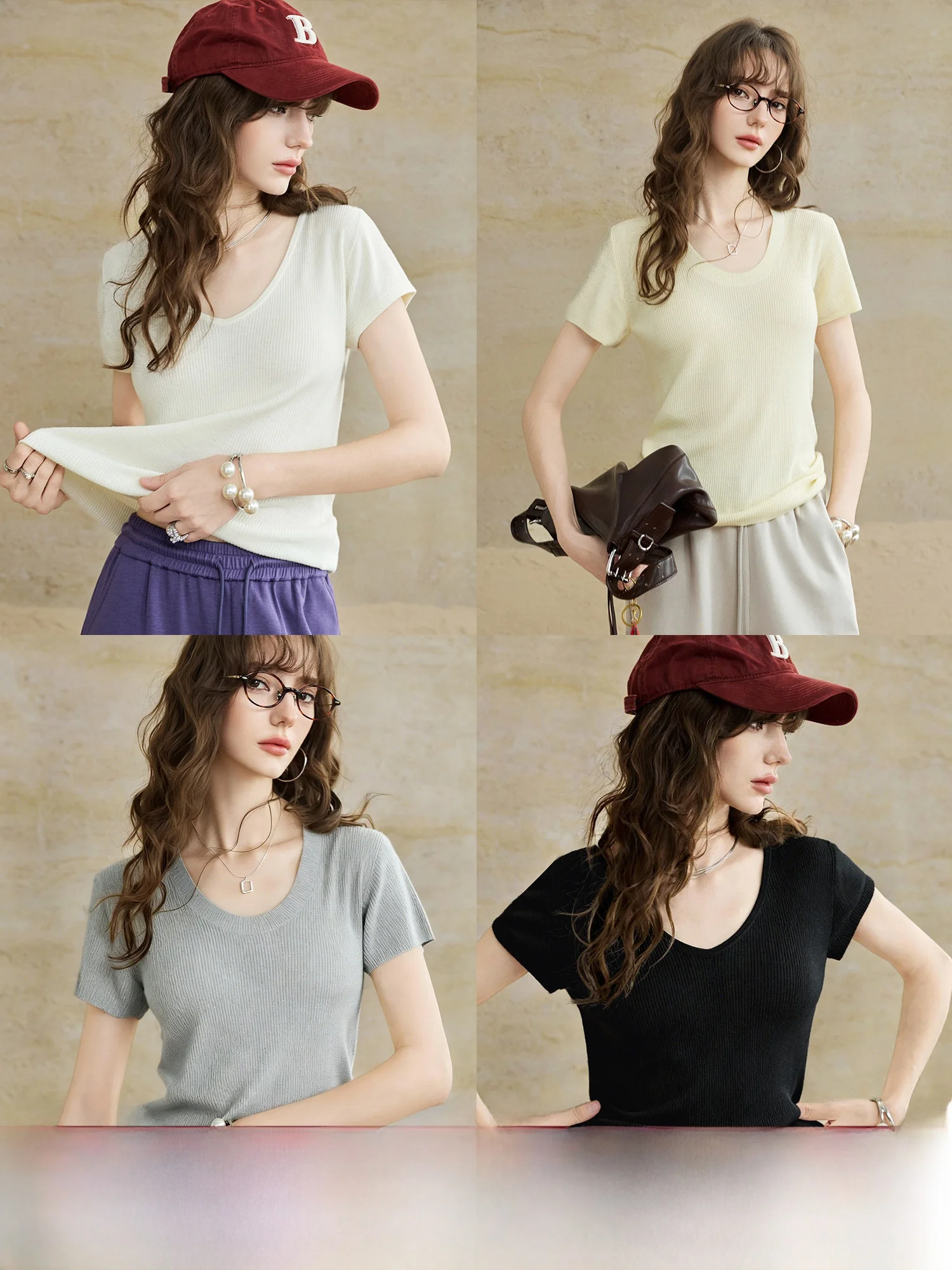 

Женская трикотажная шерстяная футболка с коротким рукавом, весна-лето, базовый слой, комфортная, средней мягкости, стандартный крой