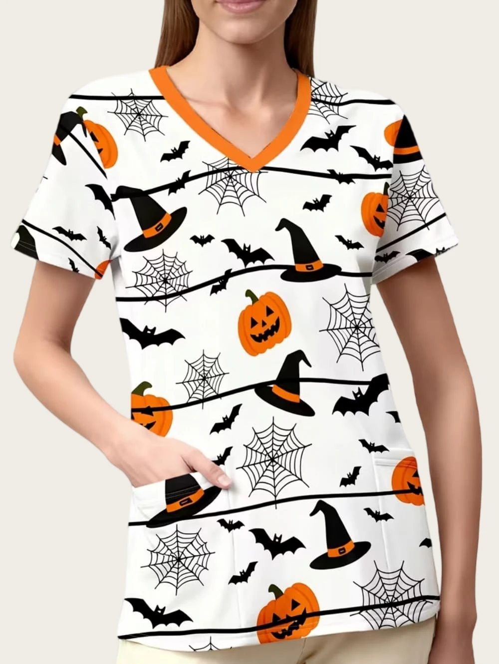 camisetas-de-manga-curta-com-decote-em-v-e-estampa-de-abobora-para-halloween-uniformes-clinicos-femininos-com-bolsos-para-dentistas-veterinarios-enfermeiras-e-cirurgioes-uniformes-de-enfermagem