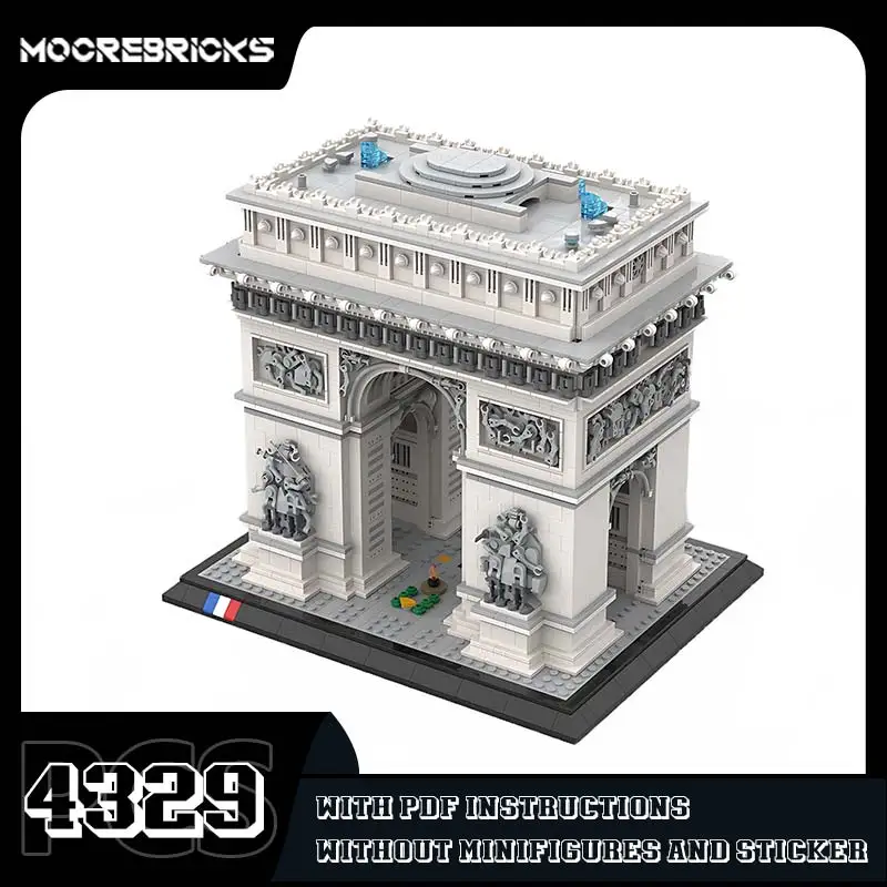 MOC-163329 Arc De Triomphe Architectuur Model Bouwstenen Frankrijk Beroemde Historische Uitzicht Verzamelen Speelgoed Bakstenen Kinderen Geschenken