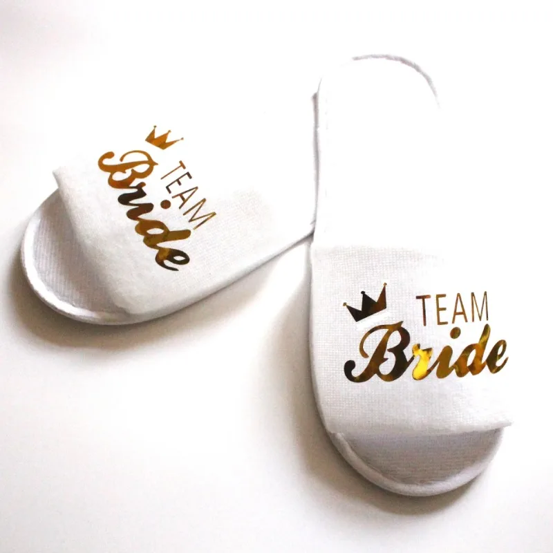 Wedding Decoration Bridesmaid Hen Party Soft Slippers Ladies Bachelorette Party Supplies Bride To Be Slippers Team Bride Shower