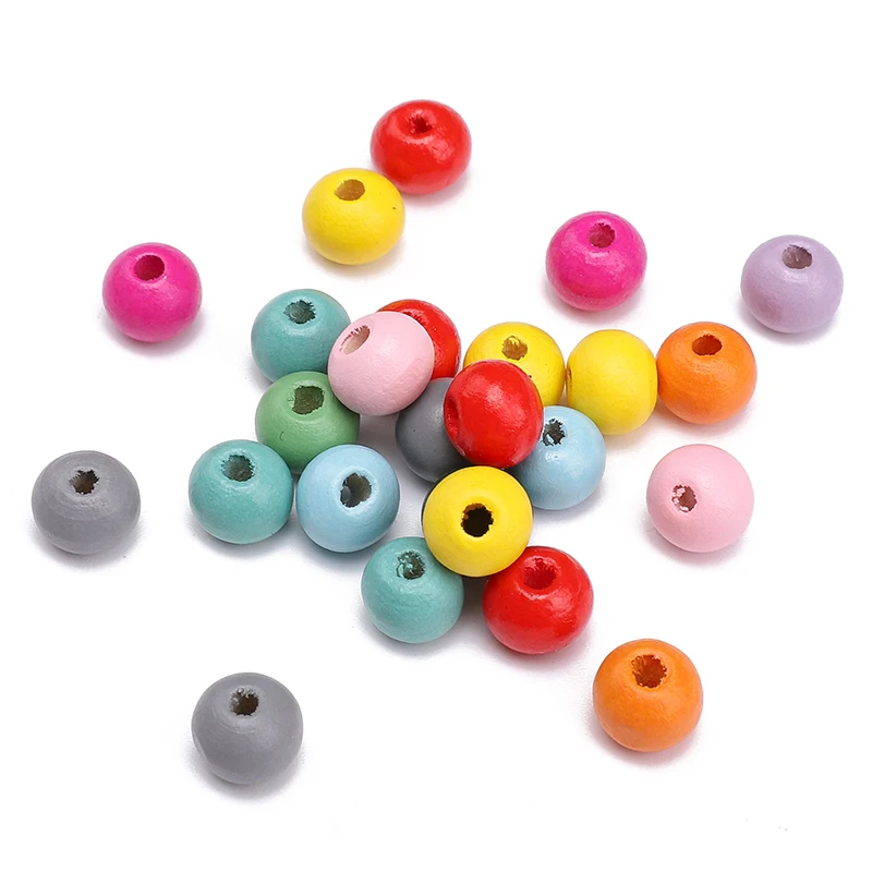 8mm 50Pcs/Bag Wooden Solid Color Spray Painted Round Beads Unique Loose Beads Handmade DIY Making Jewelry Bracelets Earrings Acc - view 5