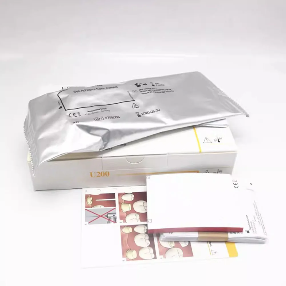 

Dental U200 Self Adhesive Resin Cement Dual Curing 8.5g Automix Syringe And 11g Clicker Dispenser Bonding Catalyst Base Paste