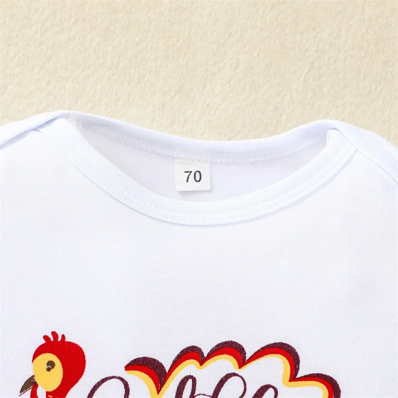 

Комплект одежды для маленьких девочек на День Благодарения с комбинезоном из тюлевой юбки с принтом Турции, повязкой на голову и носками — очаровательная осенняя одежда для