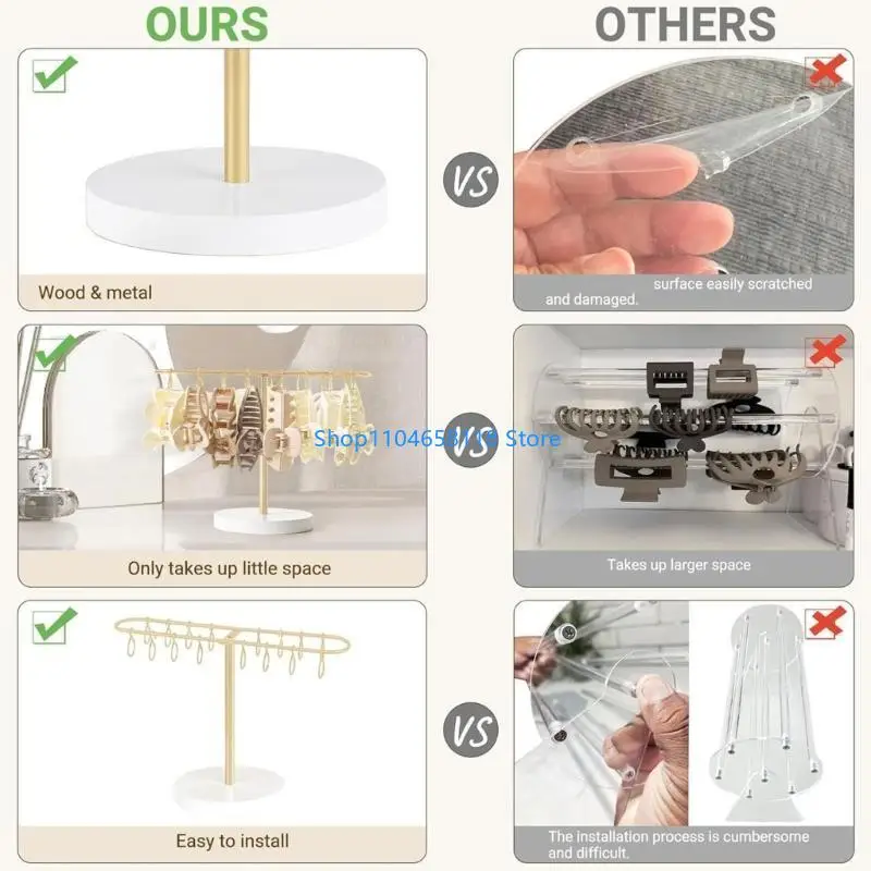 

Metal Hair Clip Display Rack Multifunctional Jewelry Hairband Stand for Hairband