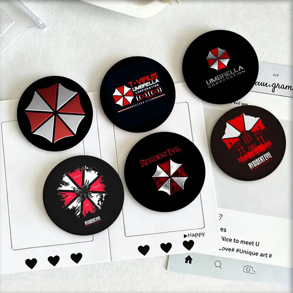 Game R-Resident Evil Logo Round Badge Creative Brooch Clothing Backpack Accessories Lapel Pin