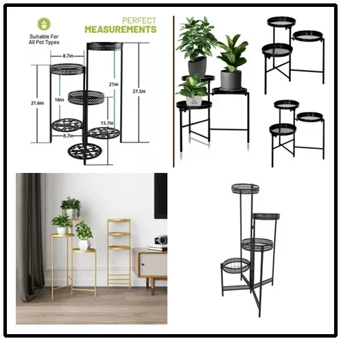 Disassembled wrought iron plant flower rack, indoor plant flower rack, display rack, corner potted plant flower rack