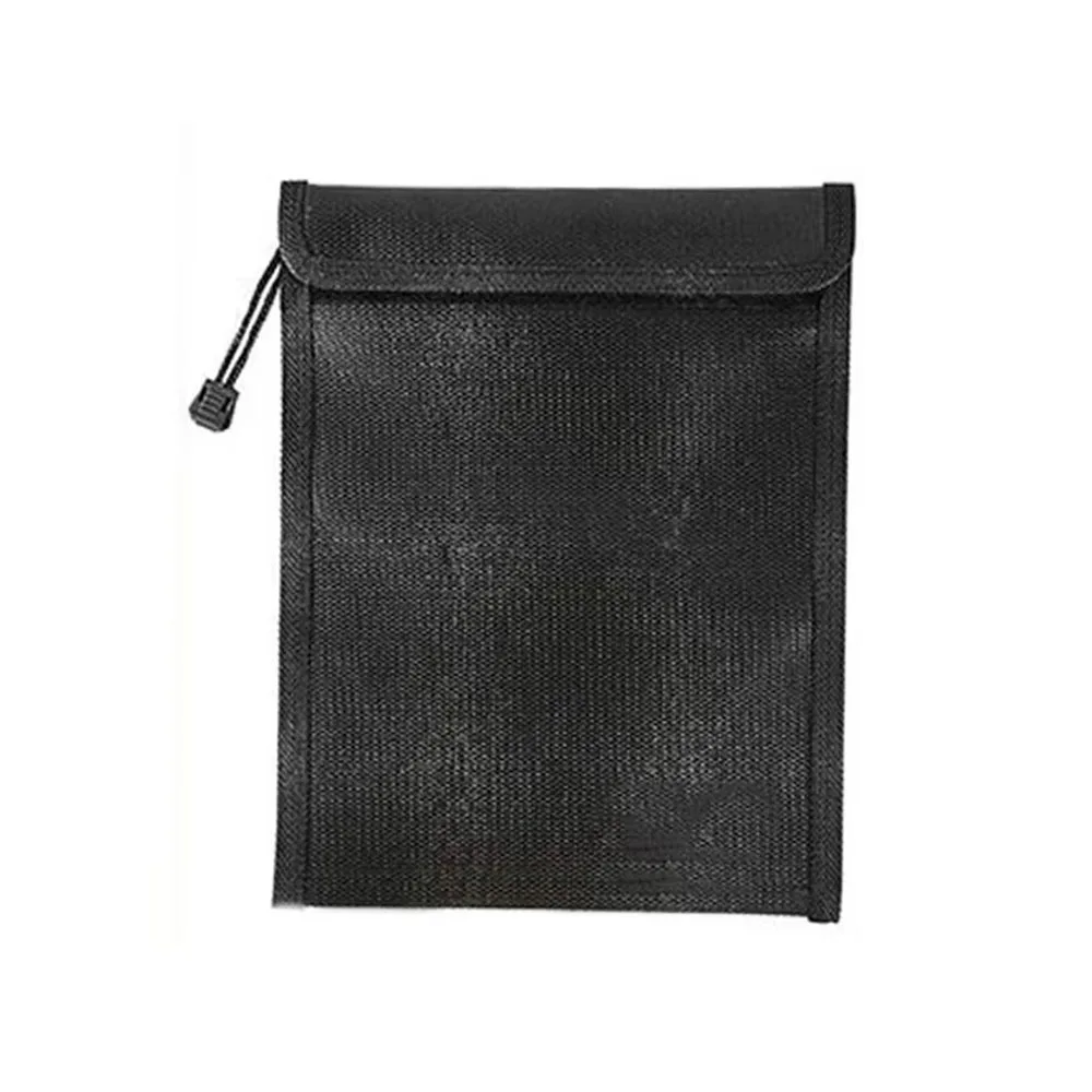 

Waterproof Fireproof Document Bag S/M/L Zipper Closure Safety Cash Storage Pouch Signal Blocker Portable