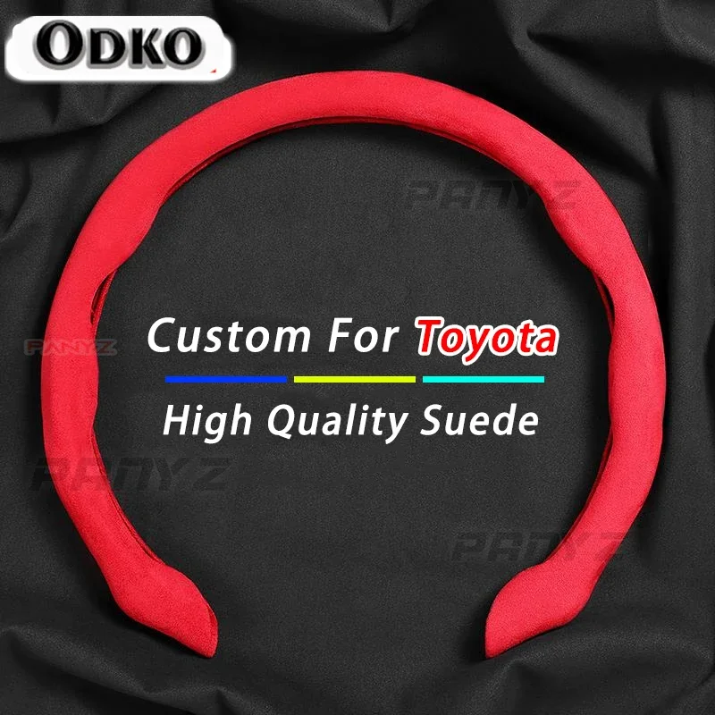 

Cubierta antideslizante para volante de coche, accesorio de gamuza para Toyota RAV4 Camry 40 Corolla Prius C-HR, Prado