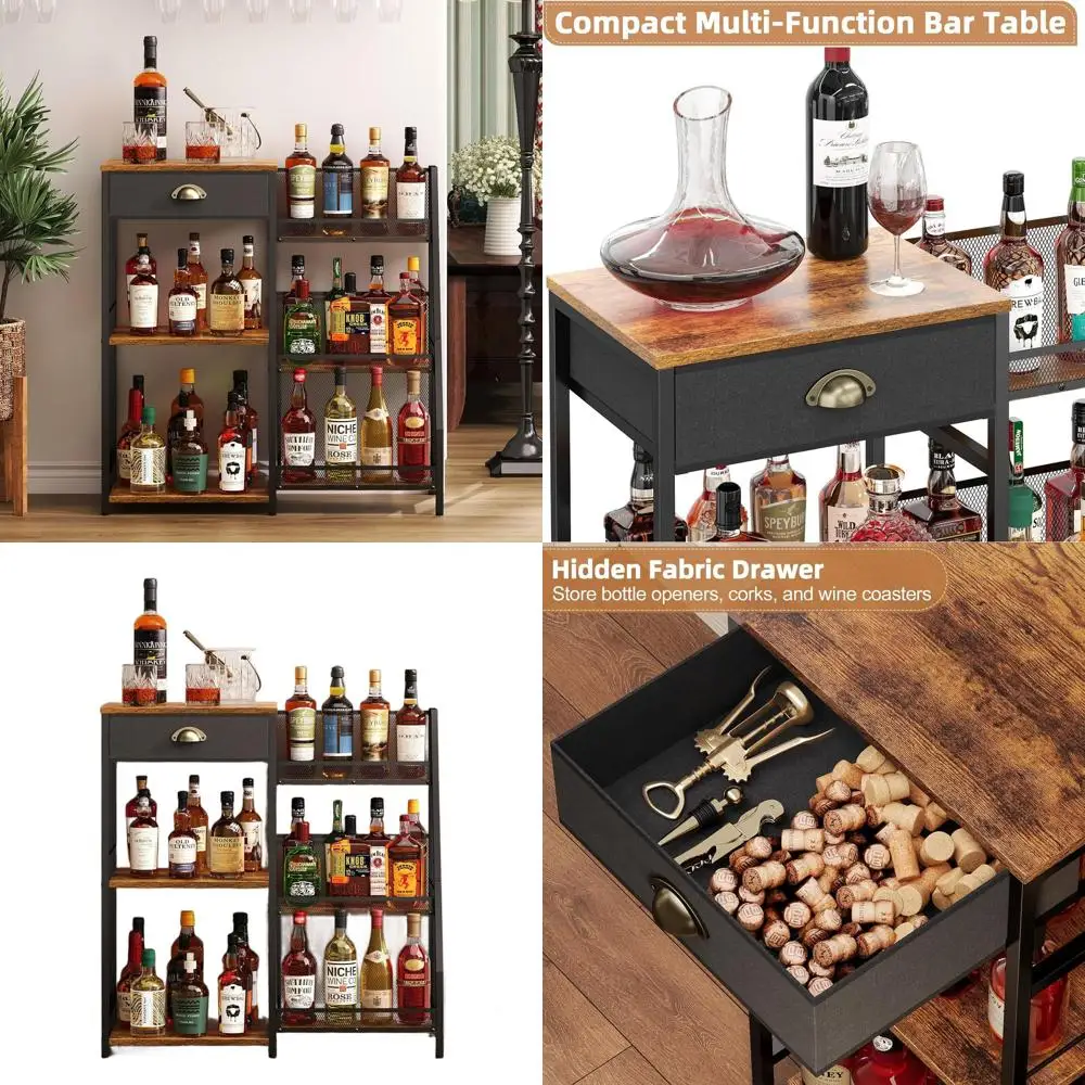 

3-Tier Wine Rack for Home Bar, Step Design Storage for Whiskey, Spirits, and Vintage Bottles