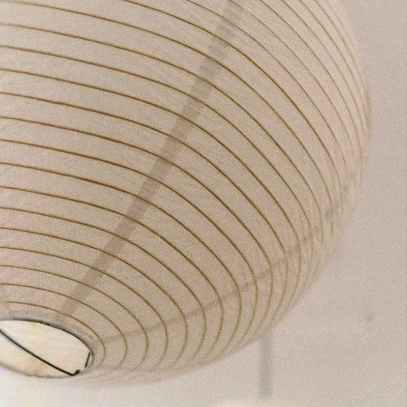 Wabi Sabi Japanese Wind Round Rice Paper LED Pendant Light For Living Dining Room Nordic Loft Chandelier Home Decor Lamp
