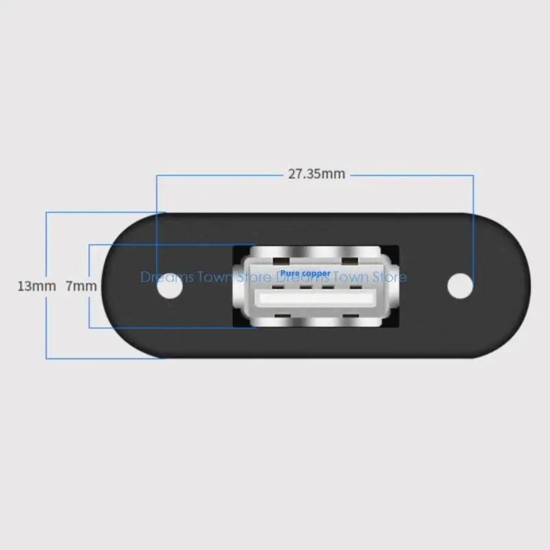 HX6A USB 2PIN Power Port Female Connector Socket Head Usb com parafuso