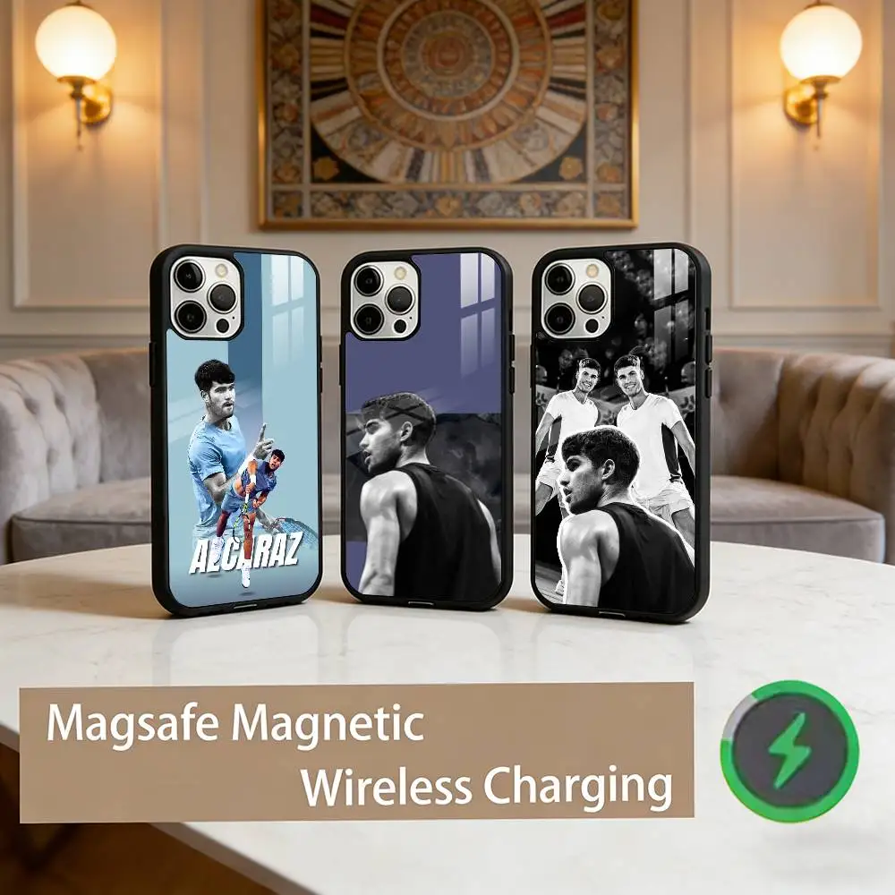 

Tennis Champion C-Carlos A-Alcaraz Phone Case For iPhone17,16,15,14,13,12,11 Plus,Pro Max Magnetic For Magsafe Wireless Charging