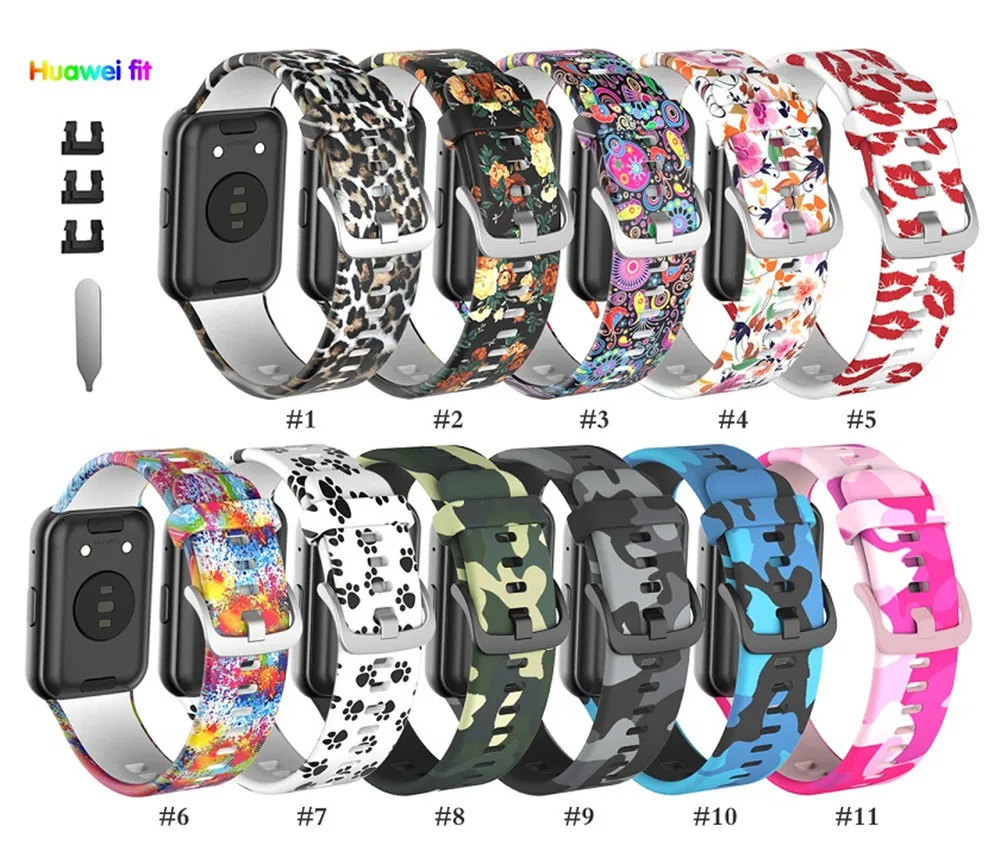 BEHUA Buntes Silikonarmband für Huawei Watch Fit Original Smartwatch-Zubehör, Handgelenksband mit Werkzeug, einfache Anpassung – Detail 3