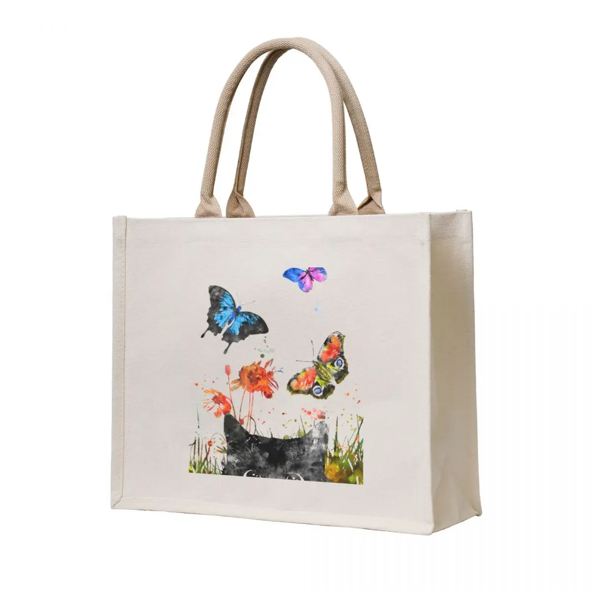 

Peeking cat Tote Bag reusable shopping bag shoping bag Customizable tote