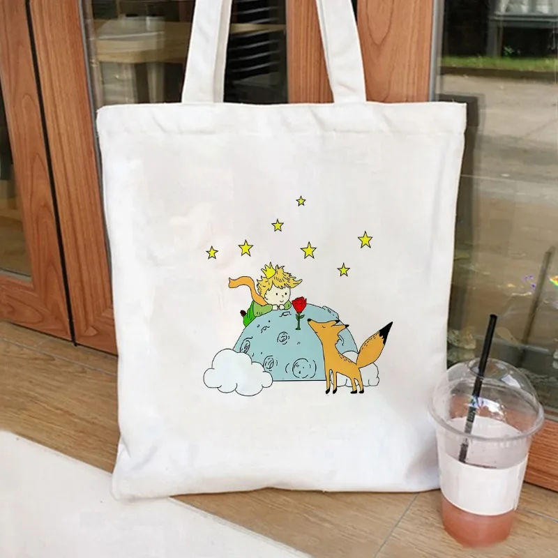 حقيبة حمل قماشية فنية مستوحاة من الأمير الصغير للنساء والرجال مثالية للاستخدام اليومي والهدايا حقيبة تسوق متينة وصديقة #1