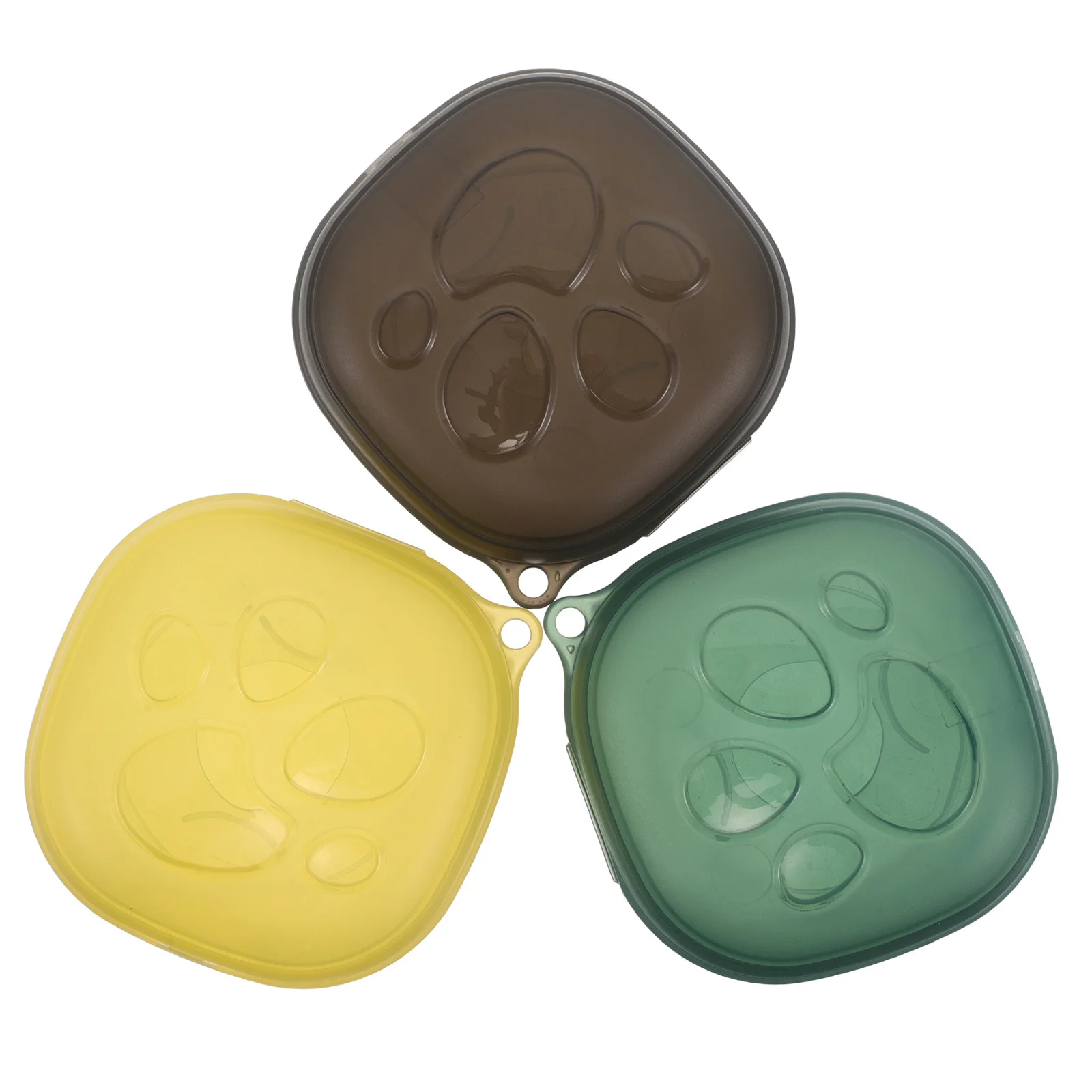 

Набор из 3-х прозрачных контейнеров для хранения пустышек в форме милых кошачьих лапок, для использования в дороге и в детской комнате