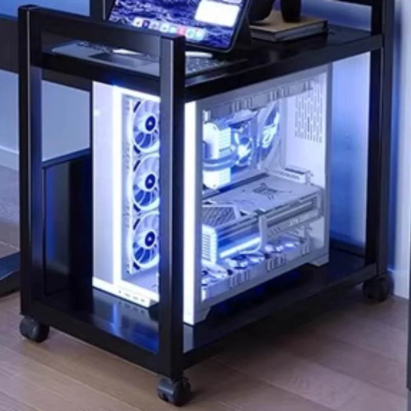 Universal PC Tower Stand Computer Case Rolling Cart Gaming Workstation Cabinet Multi-Functional CPU Rack for Accessories Cooling