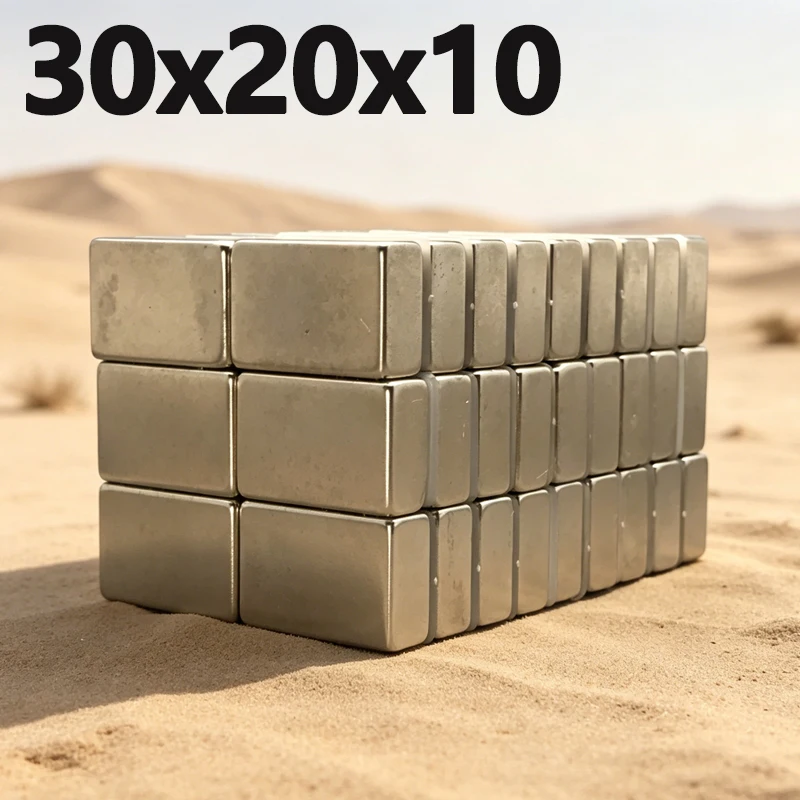 1/2/3/5pcs 30x20x10mm Magnet Strong Neodymium Magnet N35 NdfeB Permanent Magnetic Imanes Square Shape 30*20*10mm Accessory