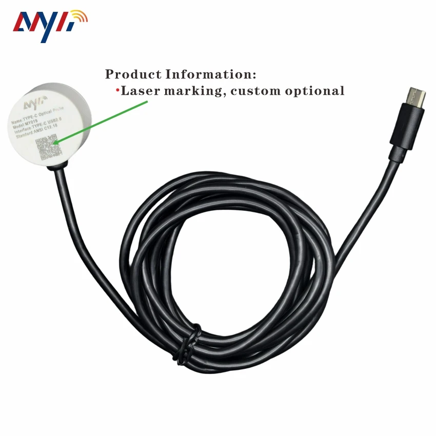 FT232 Male Type-C USB Infrared Optical Head ANSI C12.18 Type-2 for Round Meter Readout