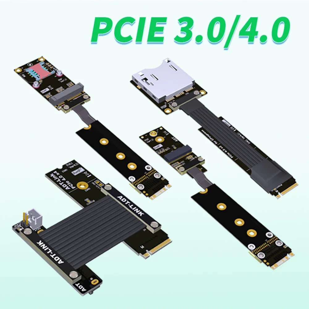 

M.2 NVMe SSD Extension Cable To M.2 WiFi U.2 SSD Mini-PCIe MPCIe CFexpress NIC Solid State Drive Riser Card Support PCIe 3.0 4.0