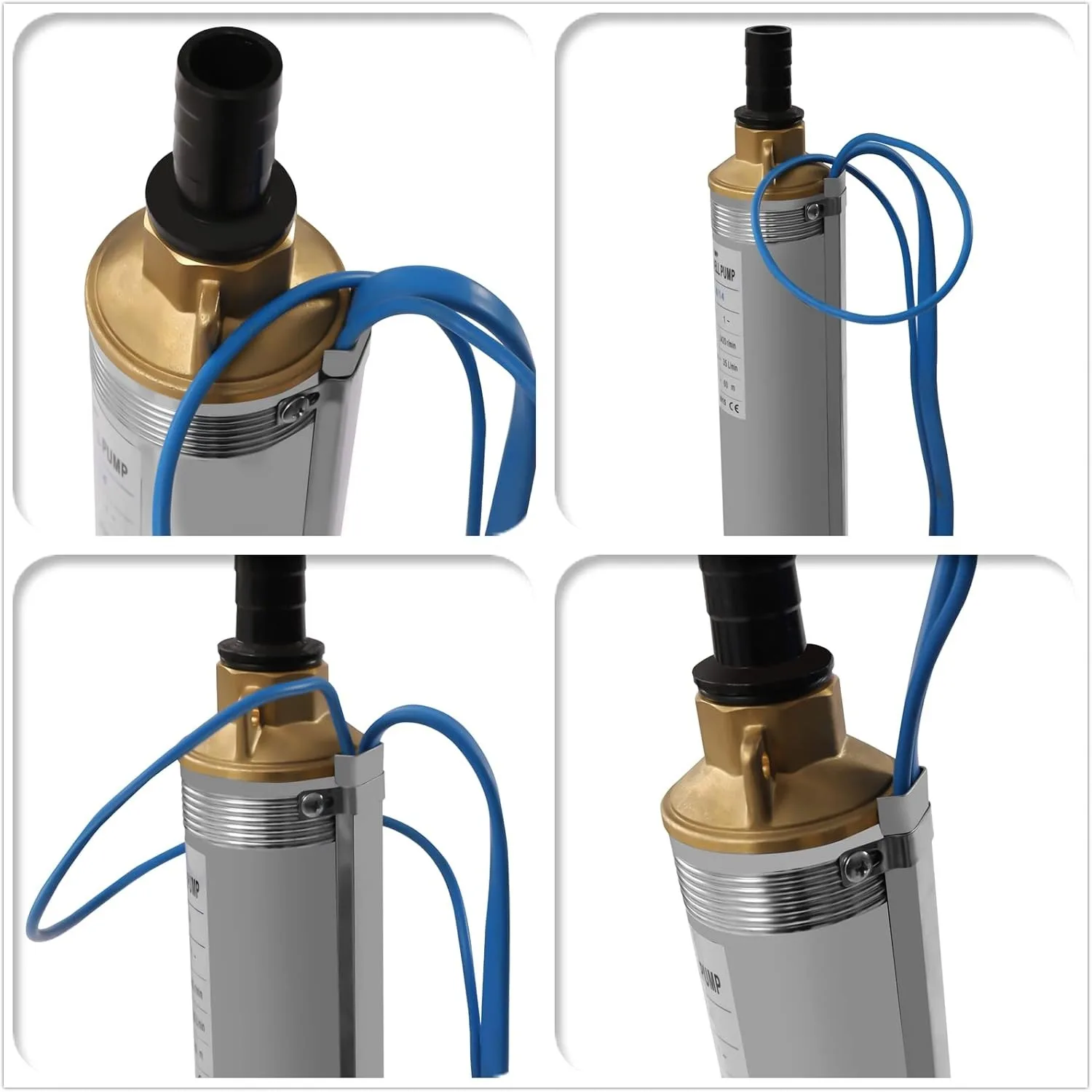 مضخة غاطسة بئر عميق تيار مستمر 12 فولت 180 وات مضخة مياه كهربائية تعمل بالطاقة الشمسية، تدفق 5.3 جالون في الدقيقة، رفع 82 قدم، ري مزرعة المزرعة #3