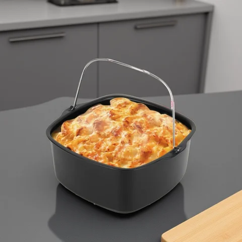 Baking Dish Non-stick Basket Air Fryer Non-stick Cake Baking Tray Basket for Philips Baking Dish Pan Air Fryer Kitchen Airfryer Accessories Baking Basket