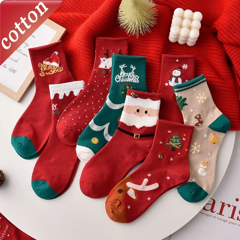 5/10 Paar Unisex Socken Set Cartoon Weihnachten Outfits Lustige Kawaii Vielseitige Mid Tube Socken Hochwertige Baumwollsocken für Paare