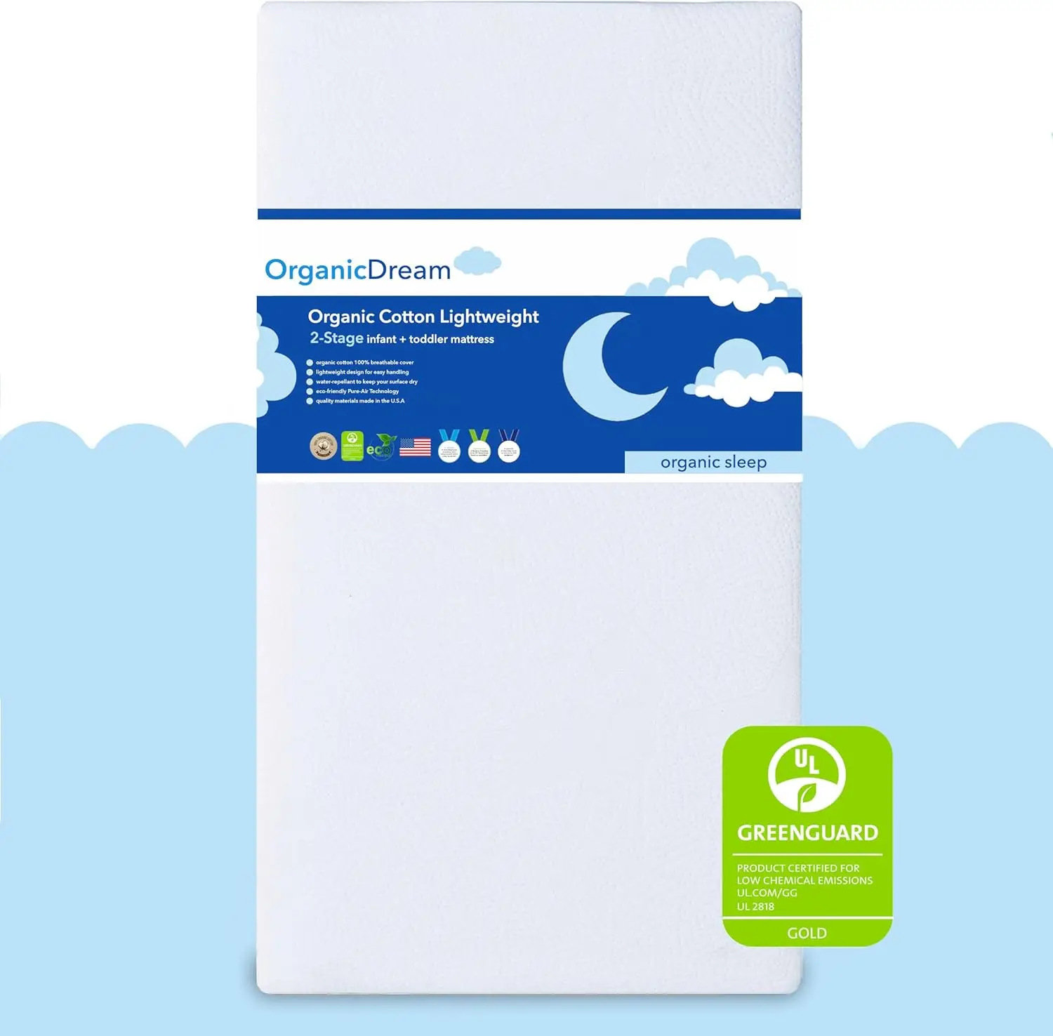 Colchão Dream Crib + cama infantil - 100% respirável comprovado para reduzir o risco de sufocação, hipoalergênico, certificação GREENGUARD