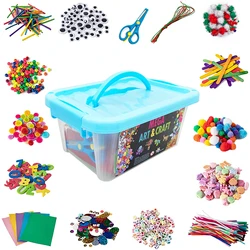 DIY Arts and Crafts Supplies Kit 2000+ Pieces Set Activity Craft Materials with Carrying Box Handmade Educational Gift