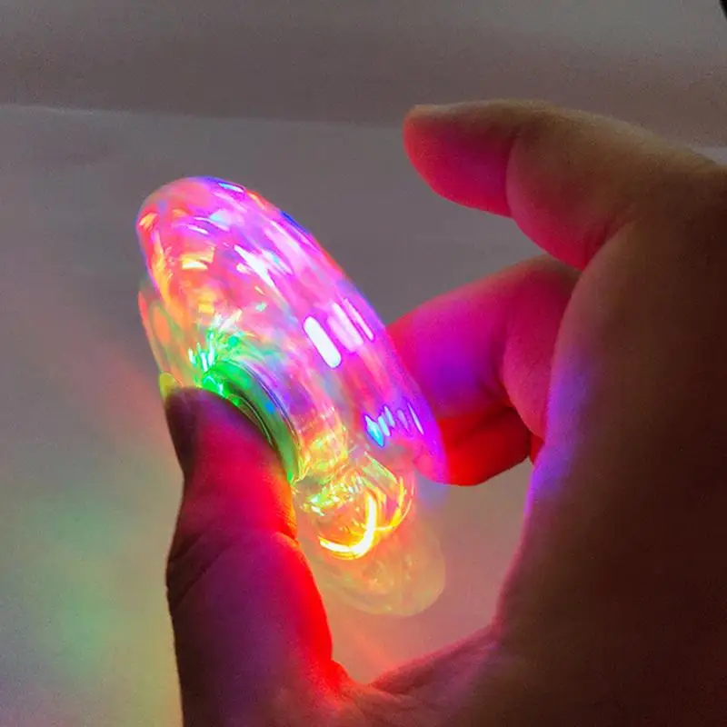 LED Light Crystal Finger Toy Light Finger LED Light Up Spinner Crystal LED Light Sensory Toy Fidget Toy per bambini ragazzi