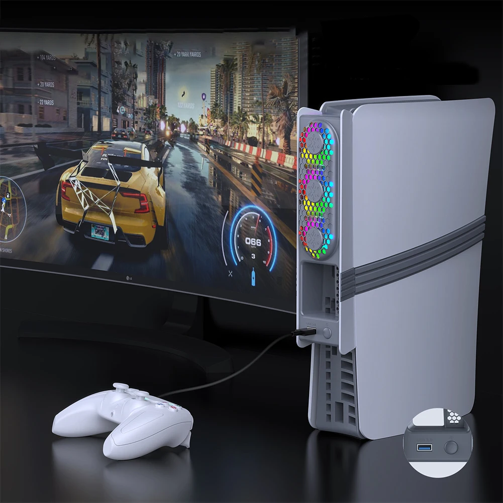 For  Pro/ Slim Cooling Fan Game Console Cooling Fan Quiet Cooler Fans for Playstation 5 Pro/Slim Disc & Digital Edition