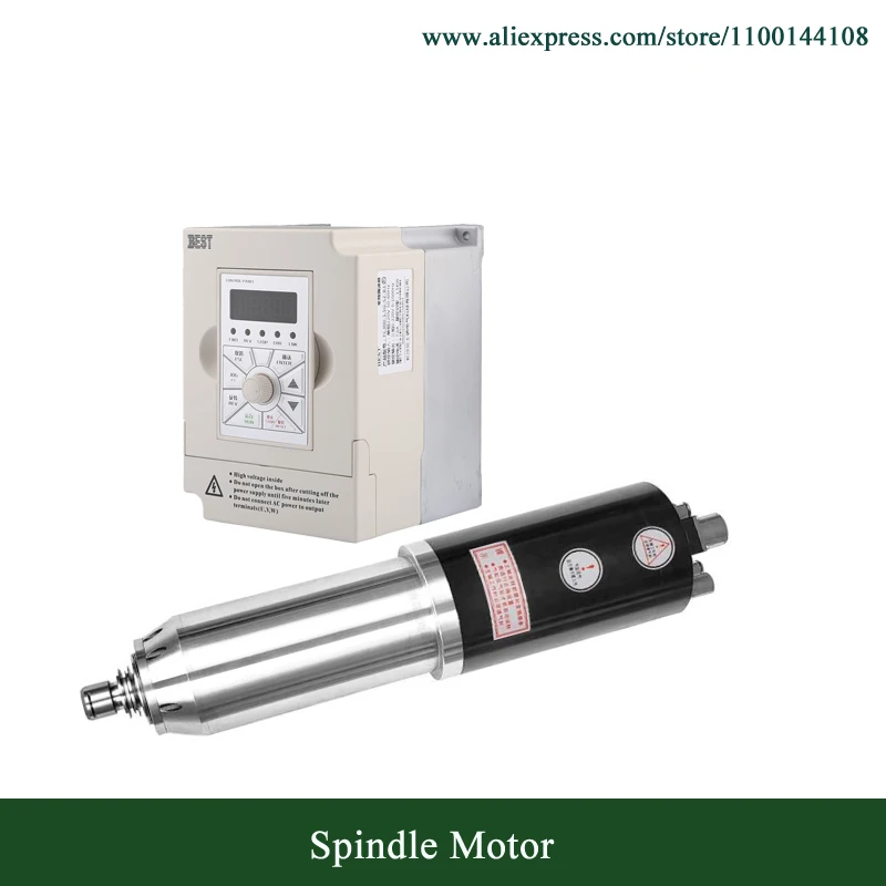 JGL-80/1.5R24-20 ATC Spindle Motor 1.5kw ISO20 24000RPM Water Cooled Spindle Motor 400HZ D80mm + 1.5kw AC220V VFD Inverter