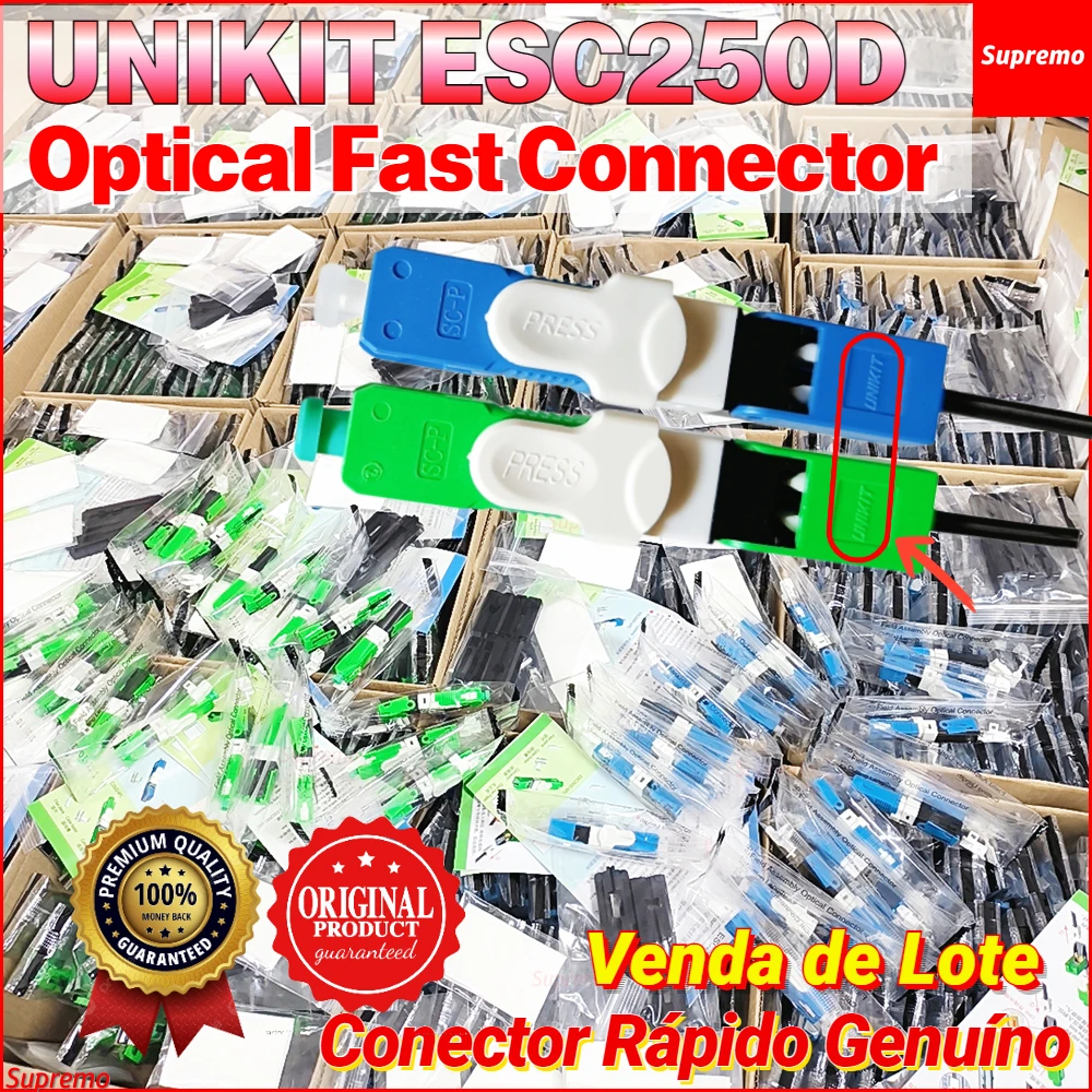 1000 / 2000pcs UNIKIT ESC250D PÇS/LOTE FTTH APC SC Single-Mode SC APC Fibra Óptica Rápida Conector Optical Fiber coupler