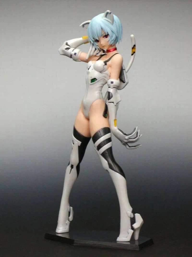 

Anime Rei Ayanami Q version standing posture Action Figure GK DIY manual White assembly Model Statue Toys doll Collection Gifts