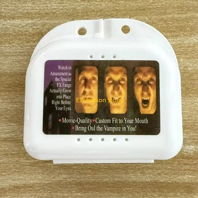 Y5GC 1Pair Retractable Realistic Vampires Zombied Fangs,Not Scratch The Gums Reusable Weird Fake Teeth Brace for Kids Adults