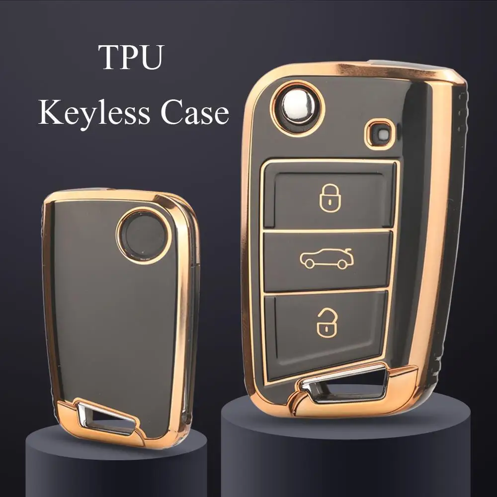 

Jingyuqin 3 Button TPU Car Key Case Cover Shell Keyless Fob For VW Volkseagen Passat B8 Magotan For Skoda Superb A7 Kodiaq Seat
