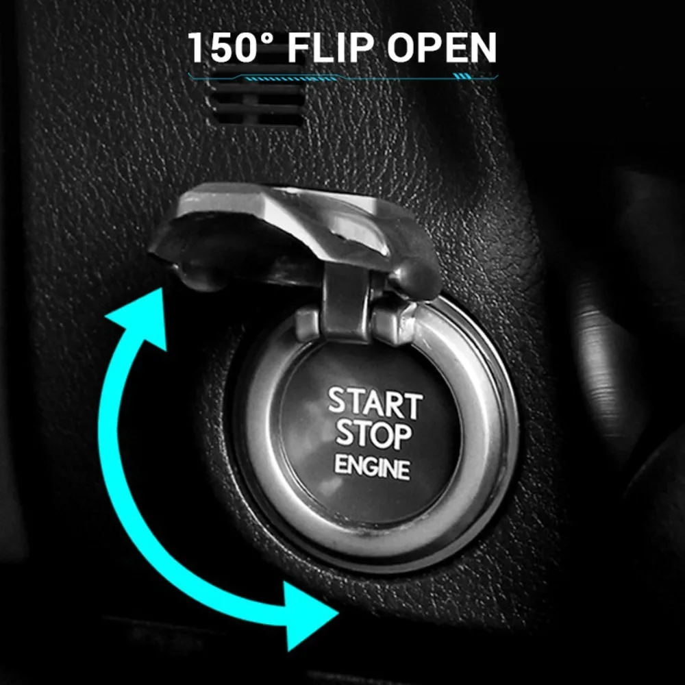 3D Metal Car Engine Ignition Start Stop Push Button Sticker One Button Key Decorative Switch Cover for Vehicle
