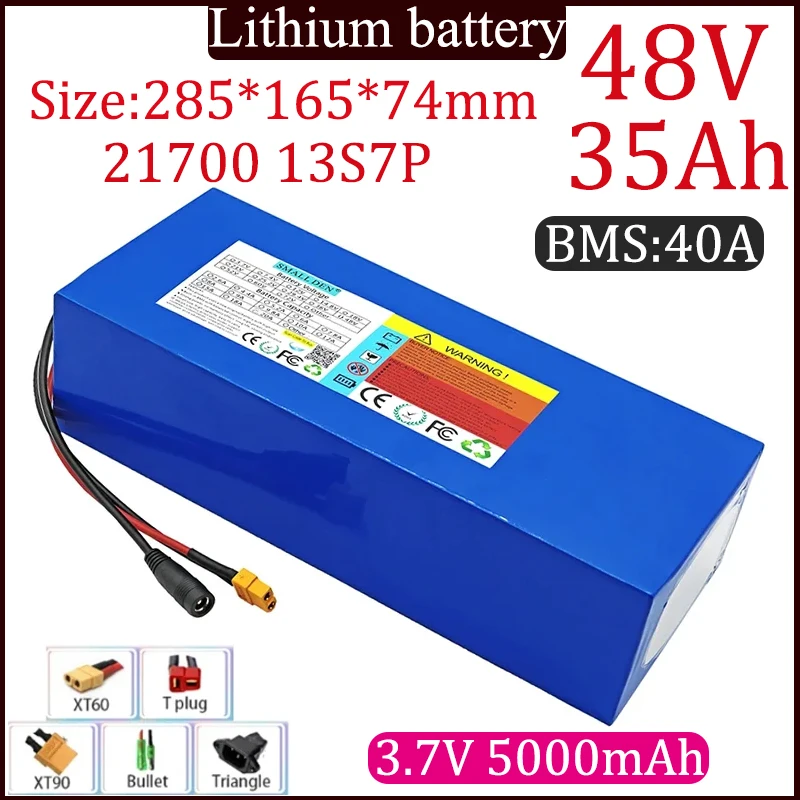 New 48V 35Ah 21700 13S7P lithium-ion battery pack 35000mAh 0-2000W high-power electric tool high capacity Camping trip battery