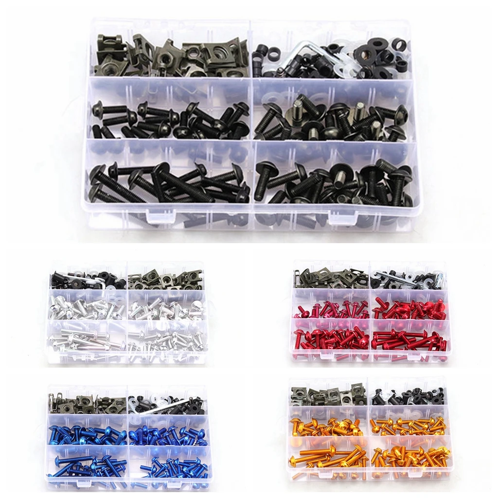 216PCS/Set CNC Alloy M6 M5 Fairing Bolts Kit Bodywork Screws Nut For Motorcycle 5 Colors