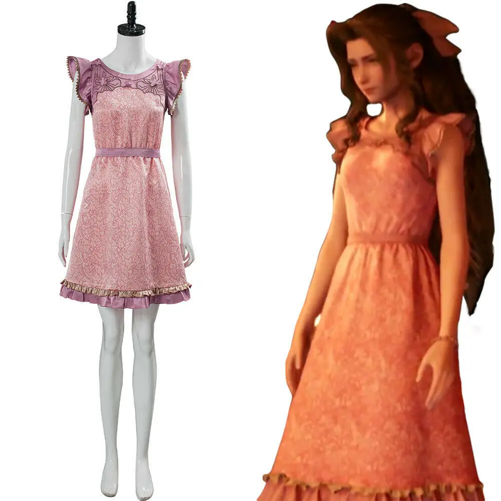

Final Fantasy VII Remake Alice Cosplay Costume, Cosplay Bee Hotel Pink Dress A-line Skirt