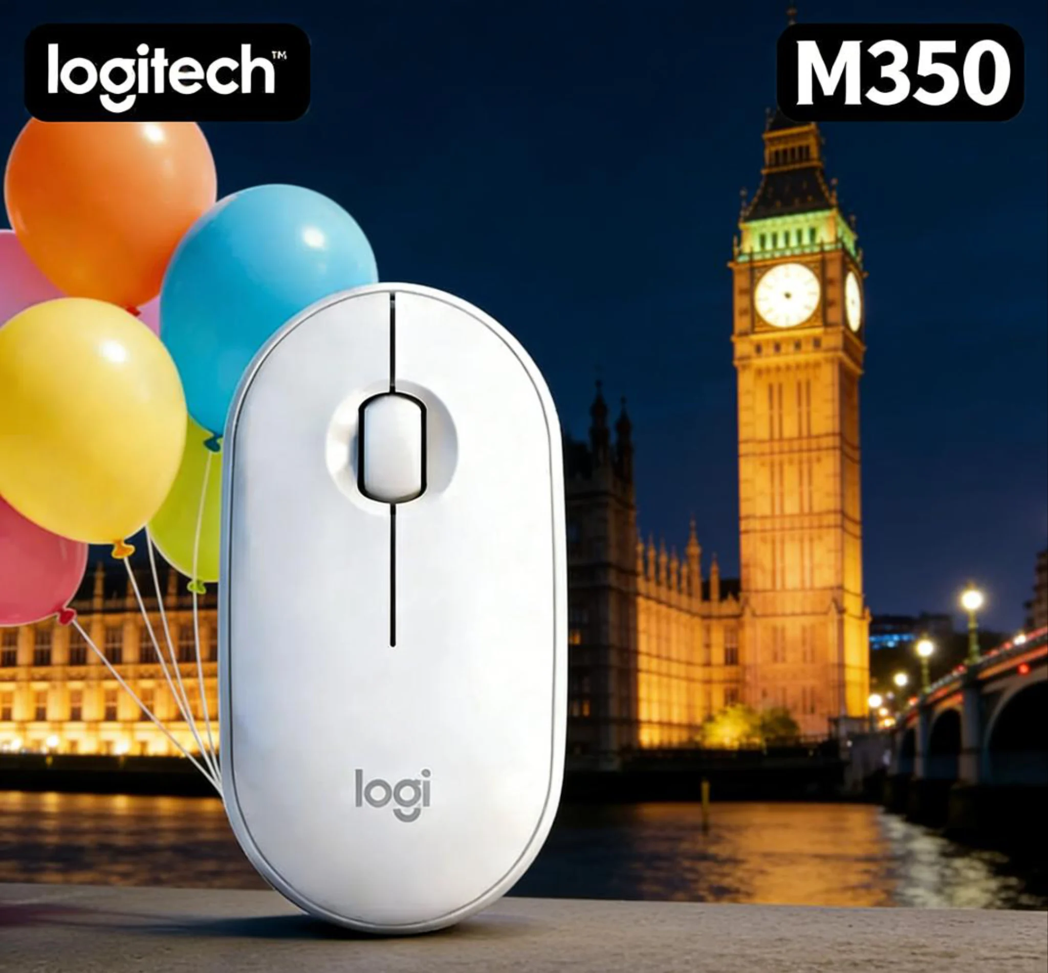 

Logitech M350 Wireless Bluetooth Mouse, Dual-Mode, Silent Click, Portable, Ergonomic Design, Durable Battery + M750/M330/M185