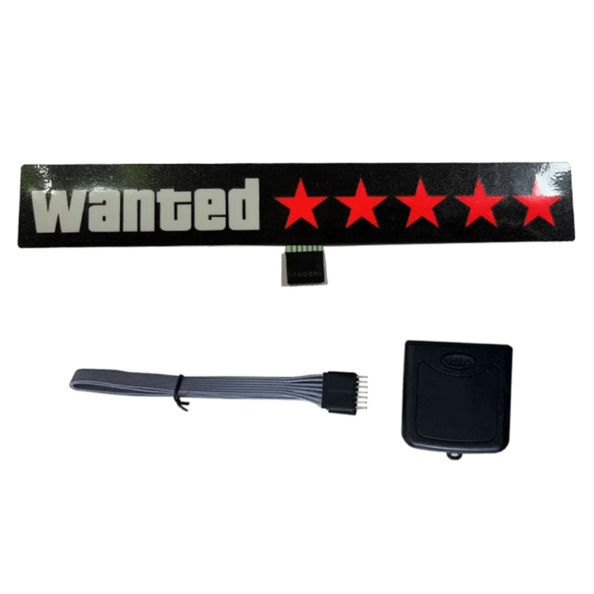 Windshield Electric 5Stars Wanted Car LED Window Stickers Blue Red Light Up for JDM Glow Panel Decoration