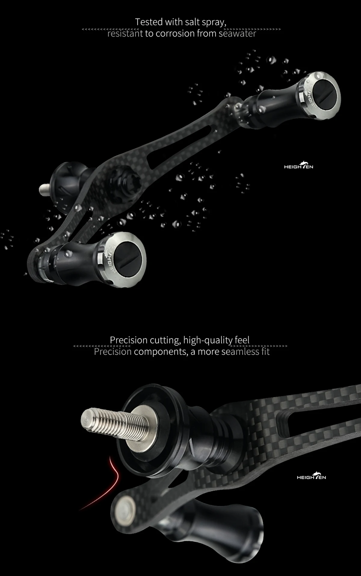 HEIGHTEN Spinning Carbon Reel Griff 90mm für Shimano Daiwa – Detail 6