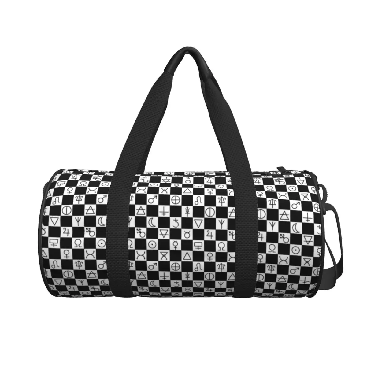 

Men Travel Bag Gothic A-Alchemy Gym Bag Large Capacity Black and White Outdoor Design Handbag Vintage Luggage Sports Bag