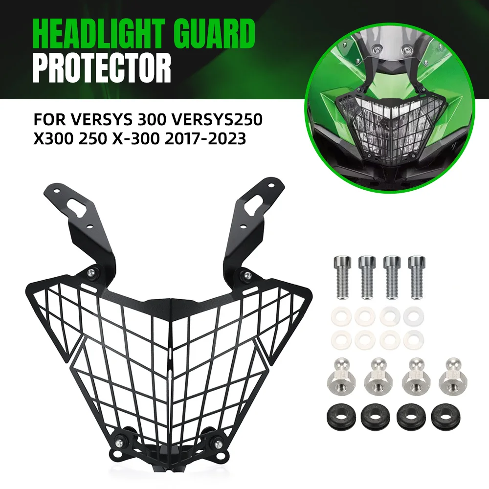 

CNC Headlight Guard Protector Grille Cover For Kawasaki Versys 300 Versys250 X300 250 X-300 2017-2018-2019-2020-2021-2022-2023
