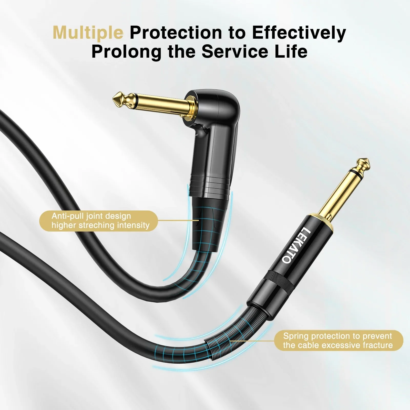 

Новый аудиокабель Lekato с кнопкой отключения звука, кабель для инструментов, гитарный кабель для электрогитары, бас-гитары, профессиональный шнур электрического усилителя