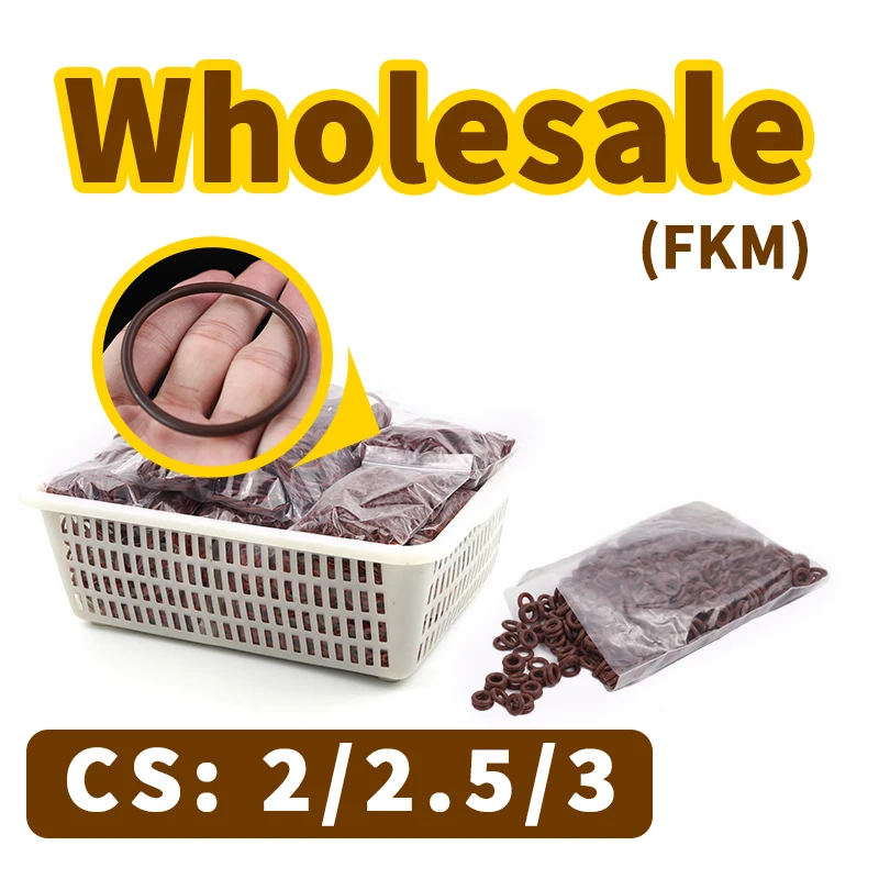 

Thickness 2/2.5/3mm CS Brown FKM O-ring FPM fluorinerubber sealing gasket elasty rubber washer ring wholesale Free Shipping