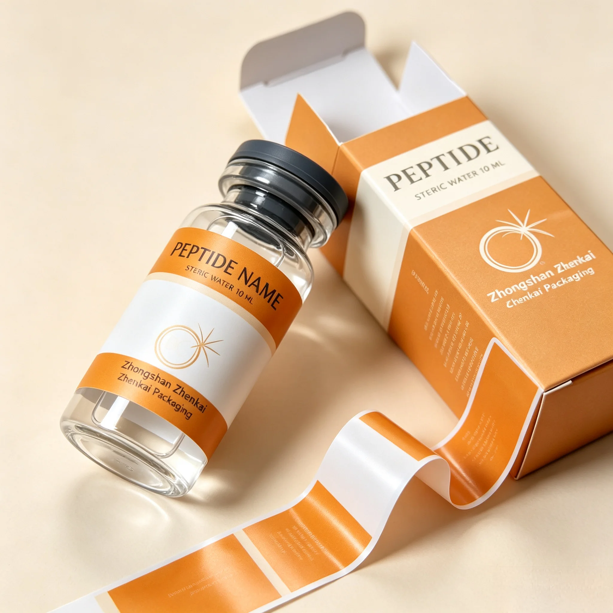 3ml 10ml Beauty Agent Vials Custom Premium Printed Peptide Label Boxes Anti-scratch Waterproof Vinyl Stickers