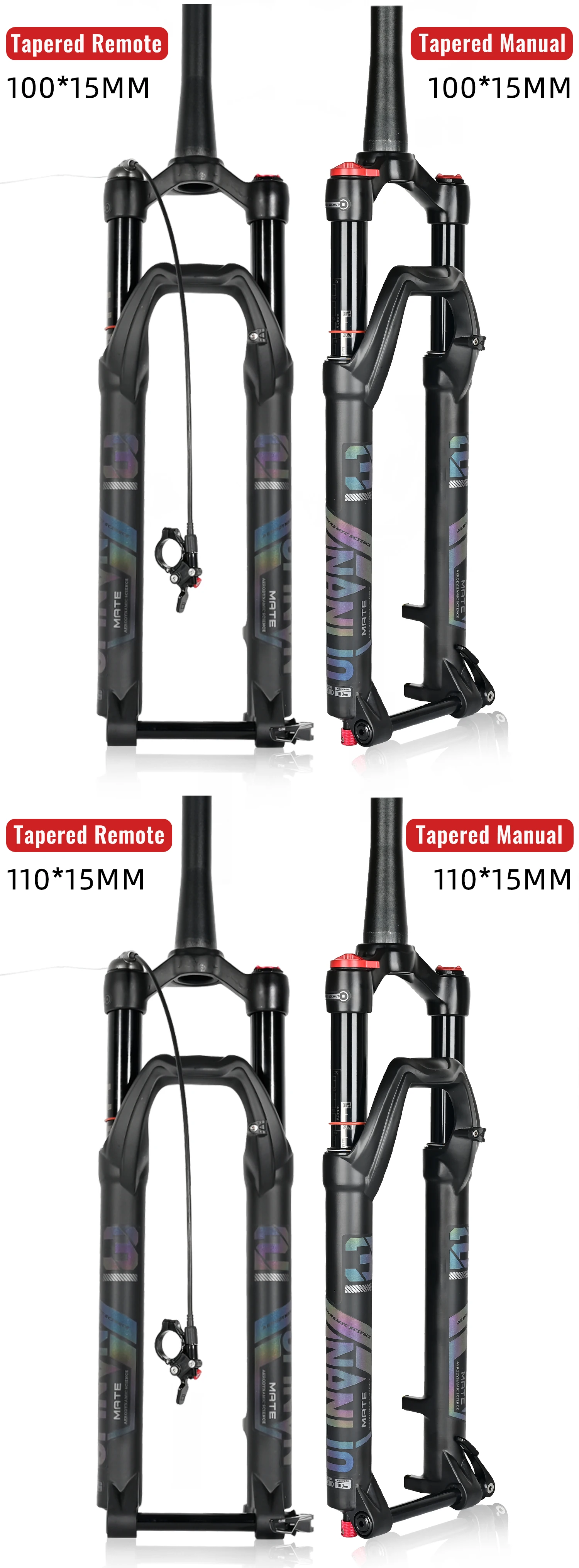 NANLIO X7 Fahrrad-Luftgabel, Rückprall-Einstellung, 26/27,5/29 Zoll, gerade/konisch, RL/LO MTB-Fahrradgabel, 120 140 mm, Reisen – Detail 15