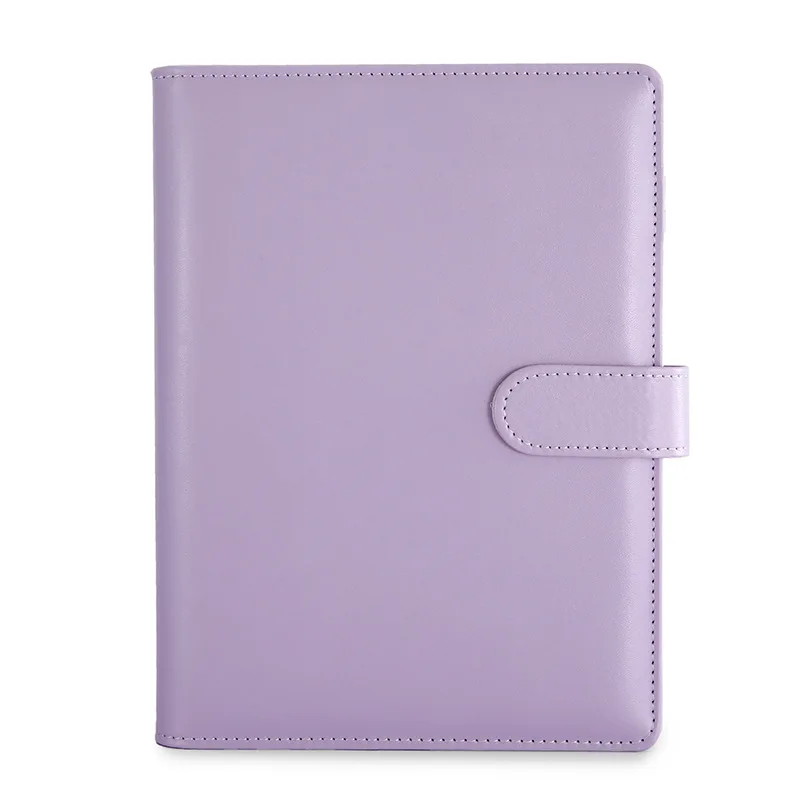 A5 PU Leather DIY Binder Notebook Cover Macaron Color Diary Agenda Planner Paper Cover School Stationery